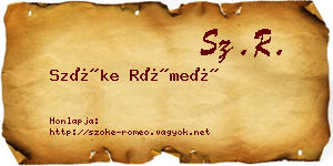 Szőke Rómeó névjegykártya