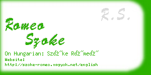 romeo szoke business card